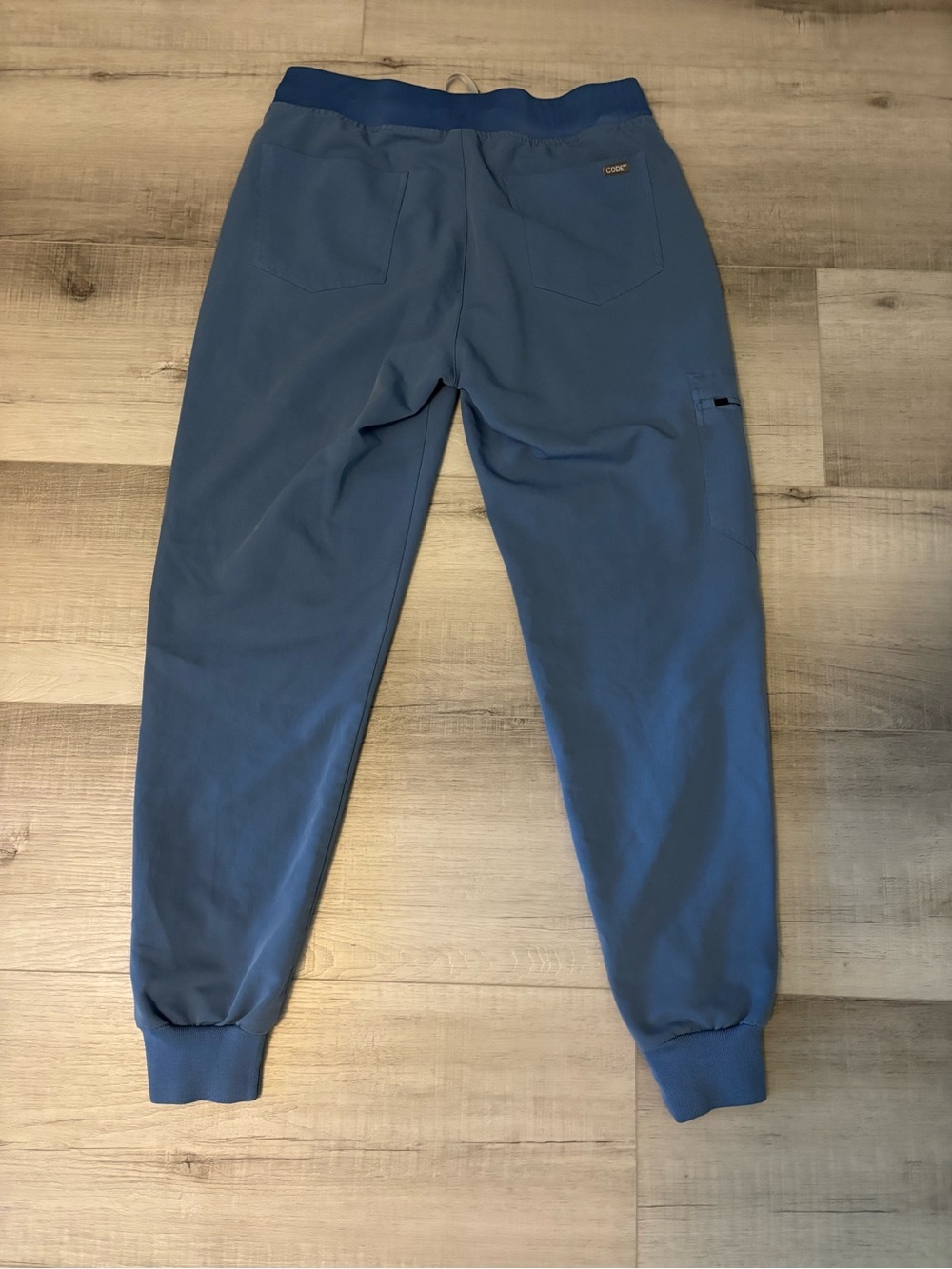 Code Happy Jogger Scrub Pants Women’s Medium Blue Stretch Medical Uniform - Picture 2 of 10